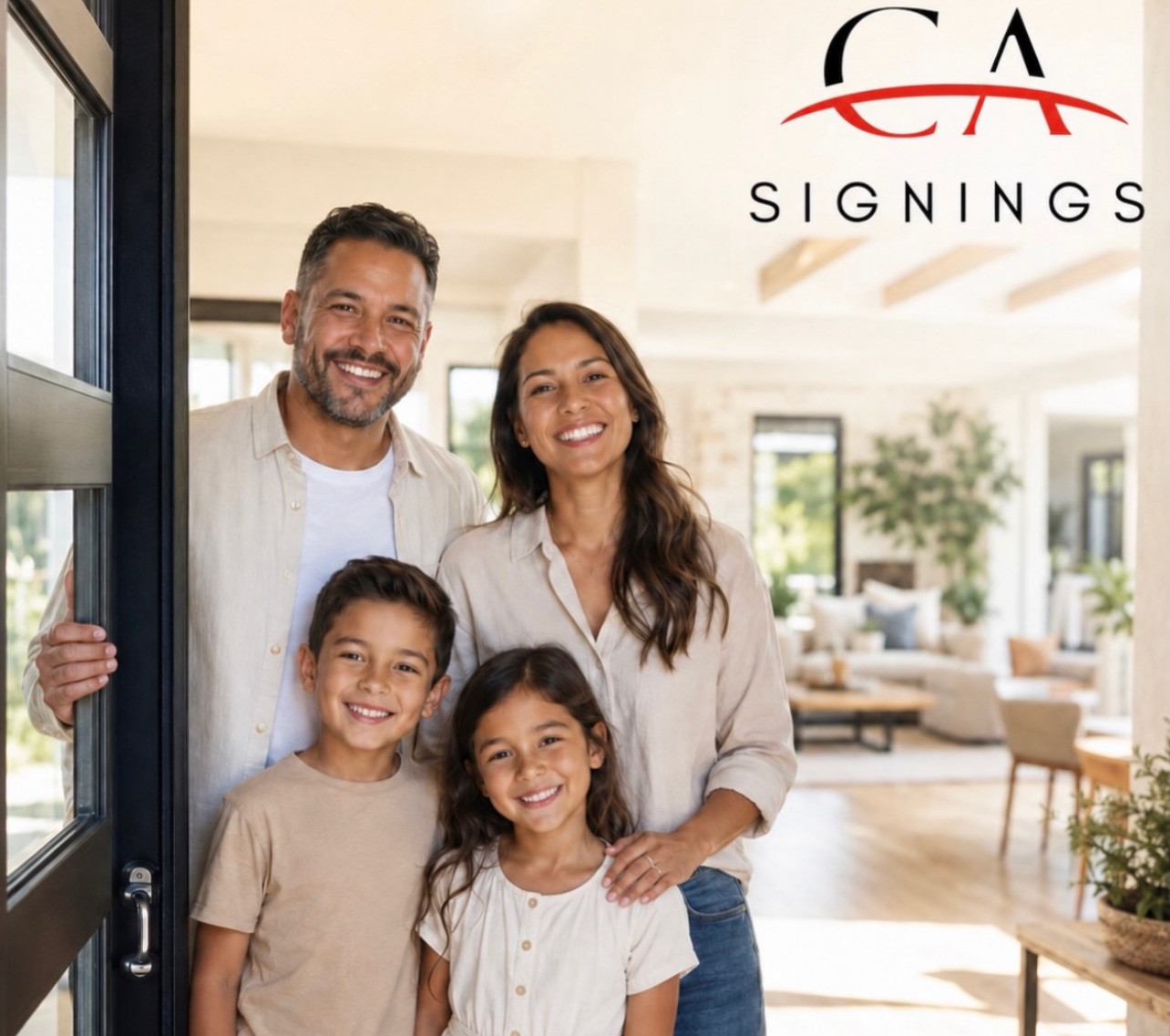CA Signings mobile notary visiting a family at their home